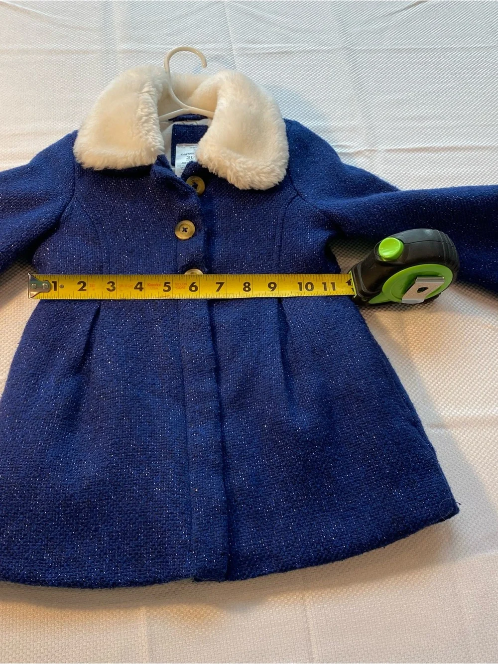 Carter's Toddler Navy Coat with White Faux Fur Collar